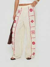 Grazia Pants Cream / Red