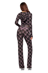 BLARE TRACKPANT - BLACK WARPED PLAID