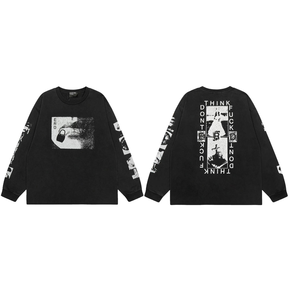 American ERD melancholy rich second-generation trendy brand cleanfit hem rolled edge long sleeved Vibe high street T-shirt couple style (7)