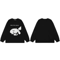 American ERD melancholy rich second-generation trendy brand cleanfit hem rolled edge long sleeved Vibe high street T-shirt couple style (20)
