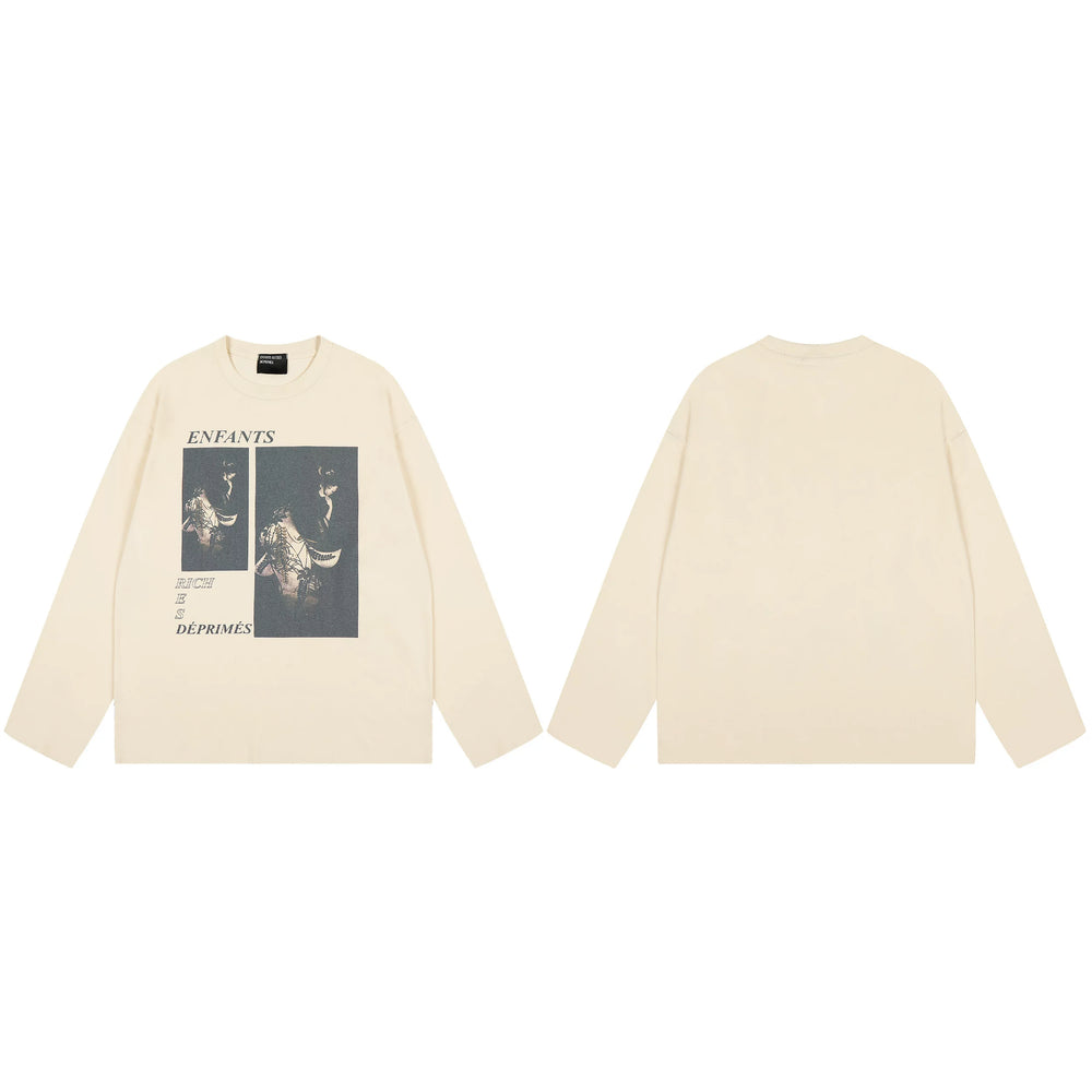 American ERD melancholy rich second-generation trendy brand cleanfit hem rolled edge long sleeved Vibe high street T-shirt couple style (18)