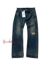Cousin produces ERD melancholic rich second-generation washed distressed vintage blue straight leg jeans