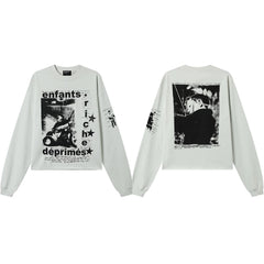 American ERD melancholy rich second-generation trendy brand cleanfit hem rolled edge long sleeved Vibe high street T-shirt couple style (1)