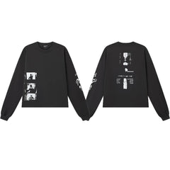 American ERD melancholy rich second-generation trendy brand cleanfit hem rolled edge long sleeved Vibe high street T-shirt couple style (3)
