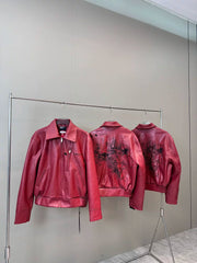 ERD “Battle Scene” Embroidered Leather Jacket