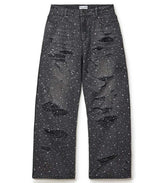 Vale Forever Rain Rhinestone Denim Jeans — Black