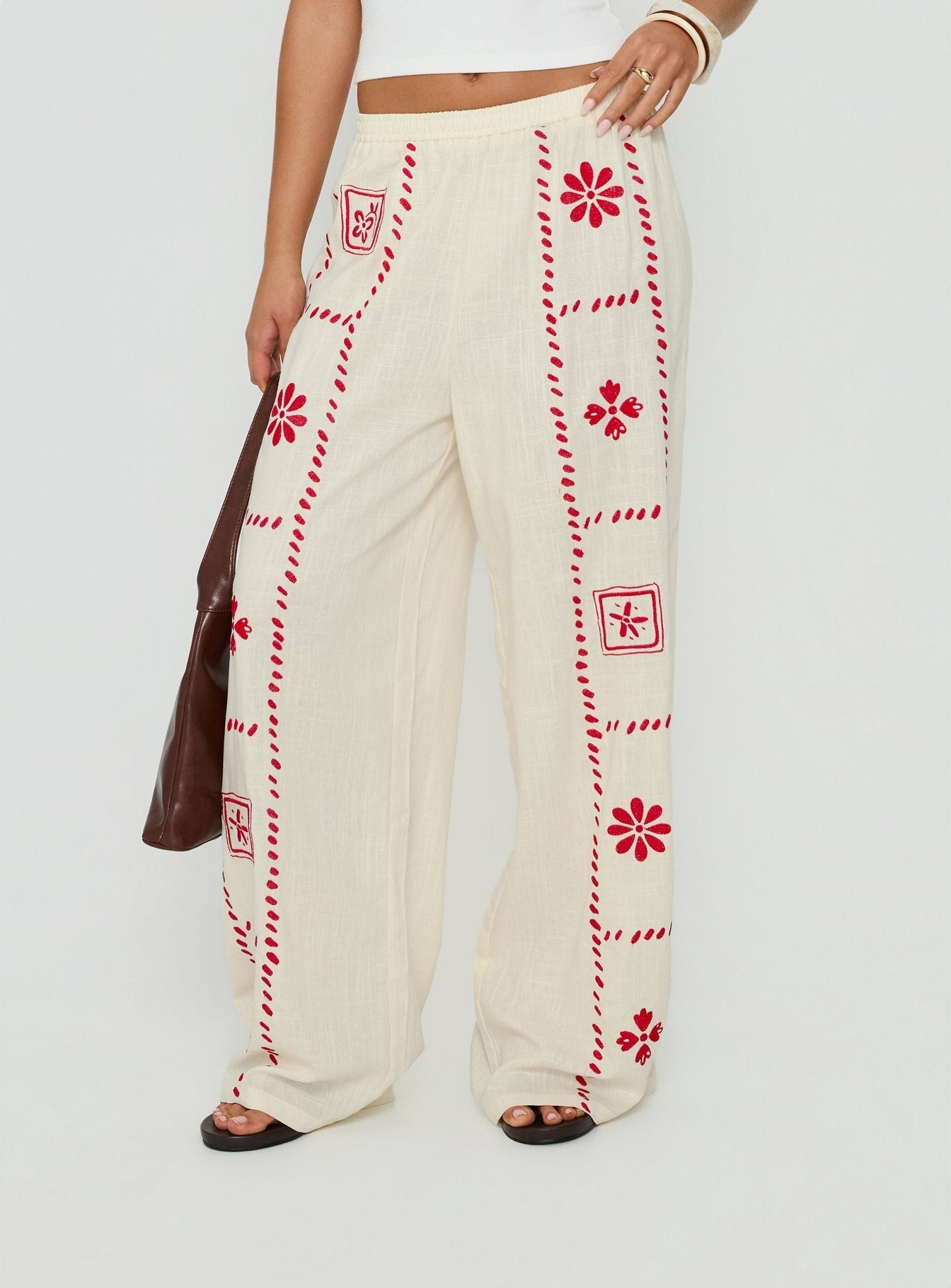 Grazia Pants Cream / Red