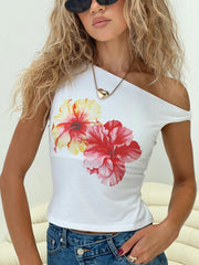 Edwardi Hibiscus Top White