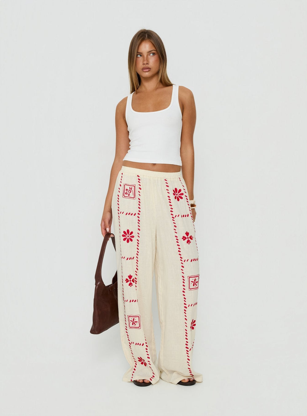 Grazia Pants Cream / Red
