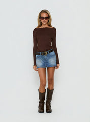 Go Girl Low Rise Studded Mini Skort Mid Blue