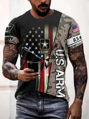 Mens Ethnic-Style Printed Crew-Neck Short-Sleeve T-Shirt (2)