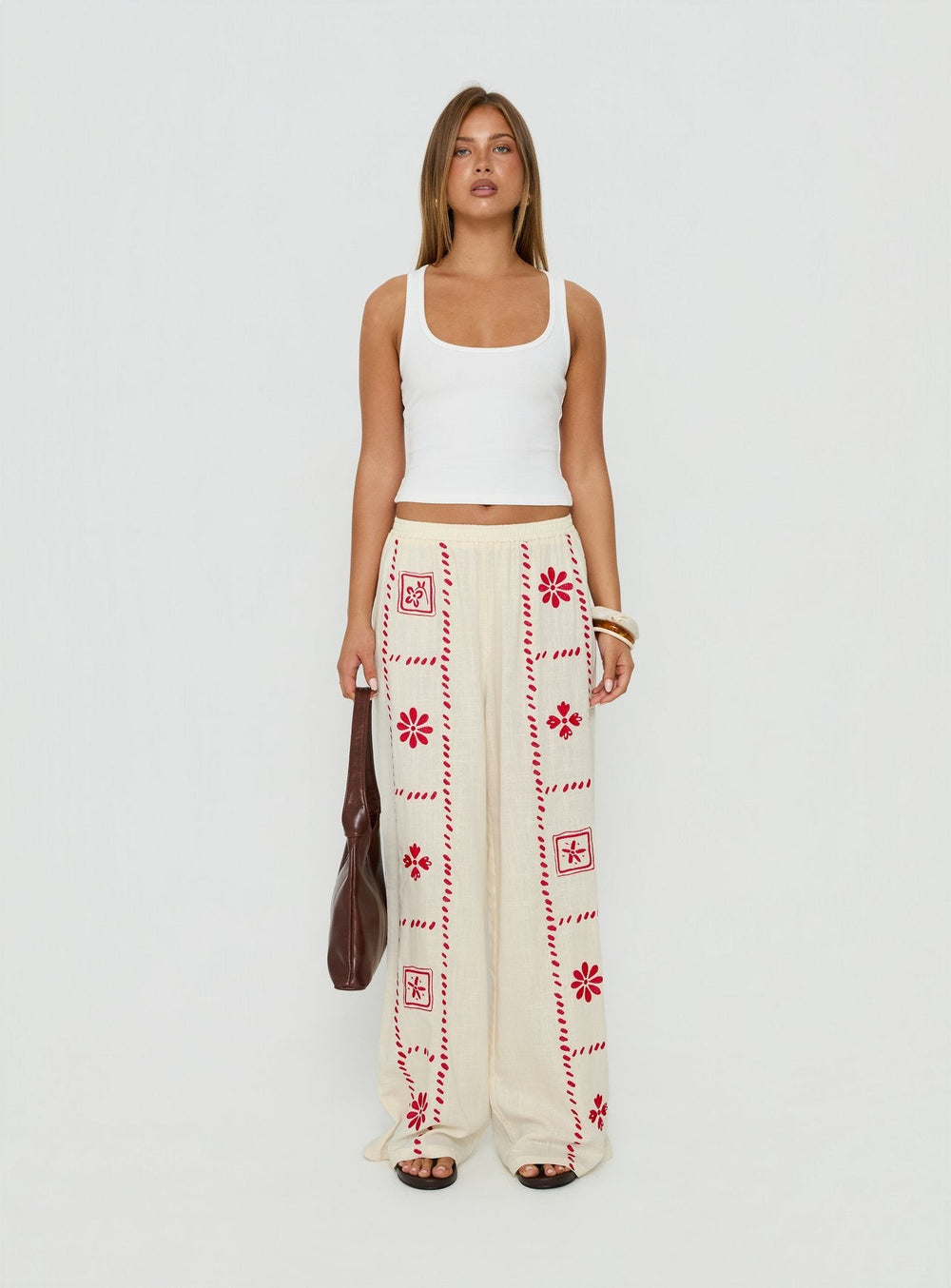 Grazia Pants Cream / Red