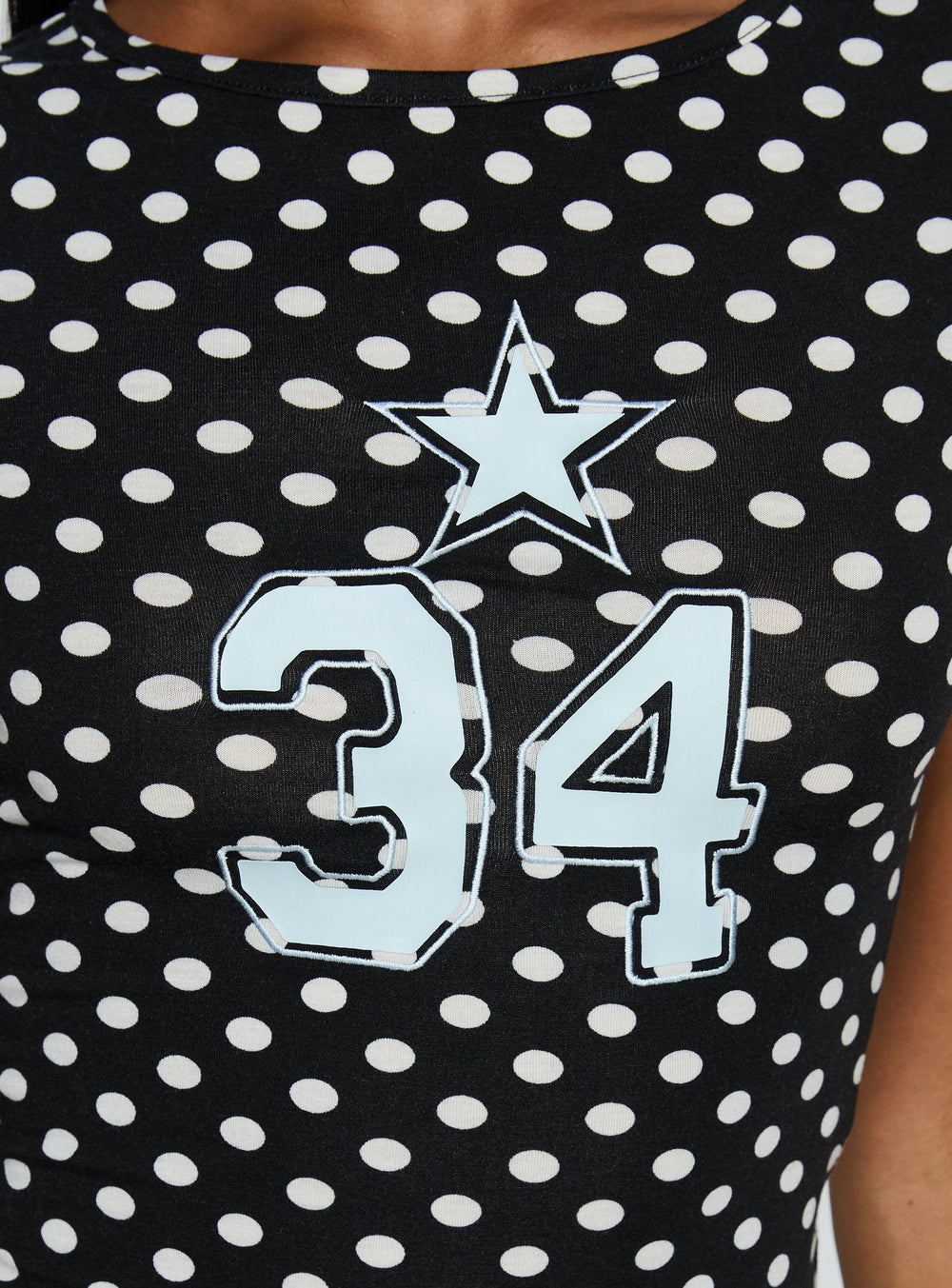 Elacie Graphic Baby Tee Black Polka Dot