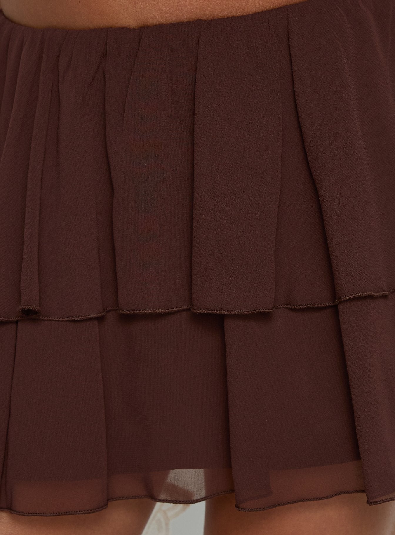Ackee Tiered Mini Skort Brown