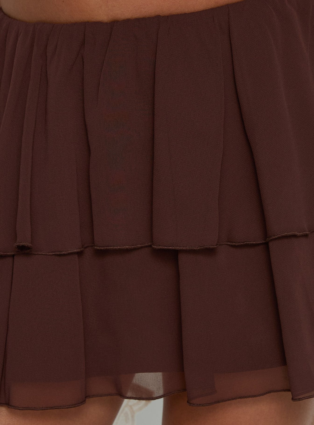 Ackee Tiered Mini Skort Brown