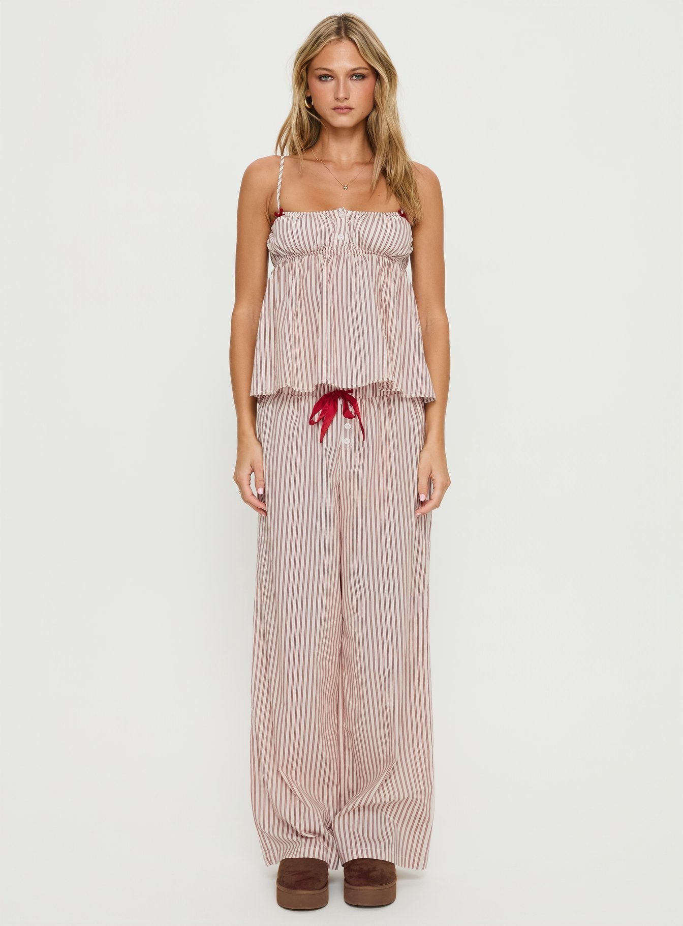 Chill Club Sleep Relaxed Pants Red / White Stripe