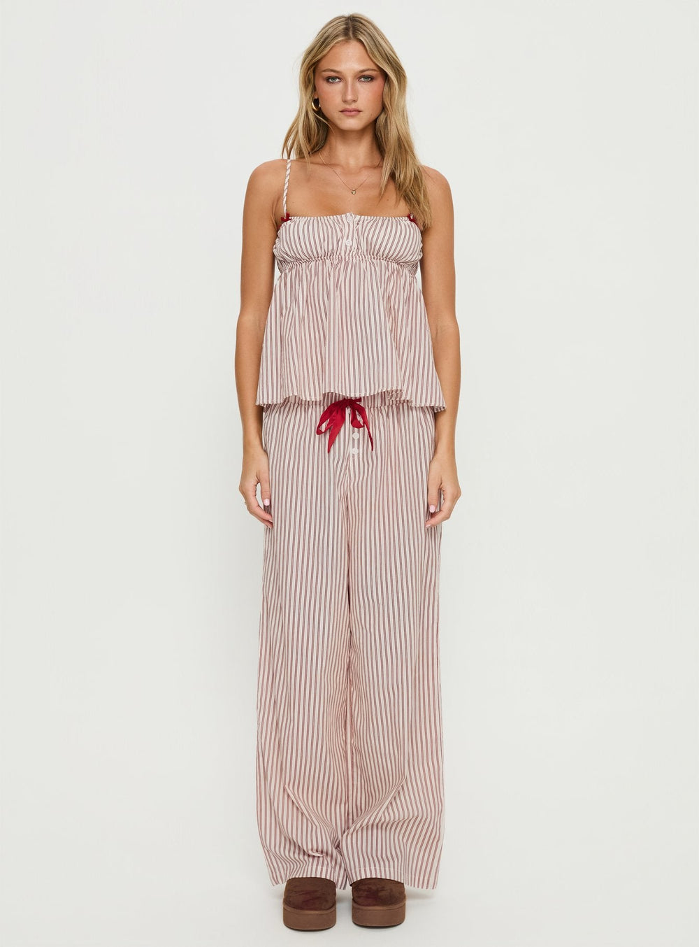 Chill Club Sleep Relaxed Pants Red / White Stripe