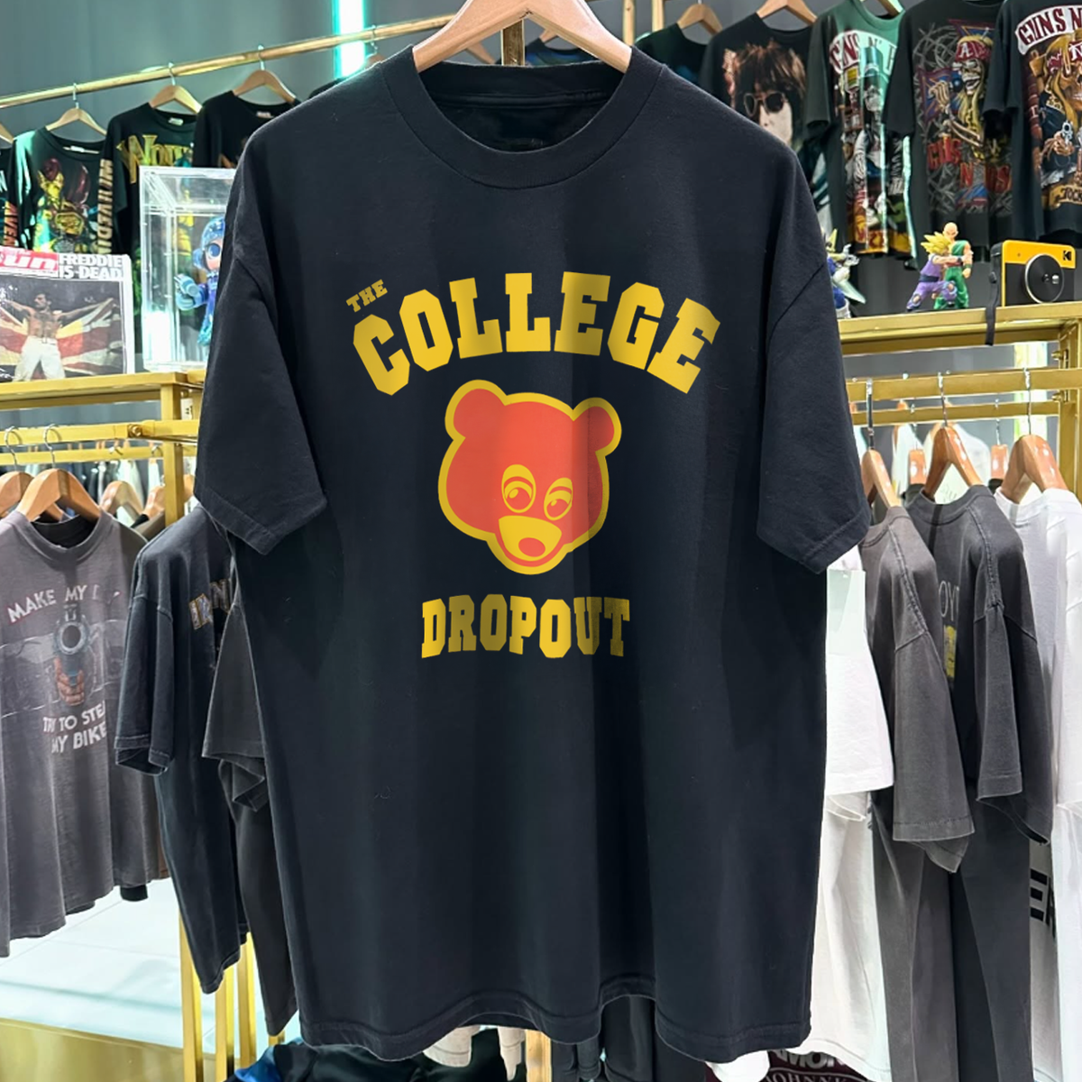 The College Dropout 2004 Rare Washed Black T-Shirt