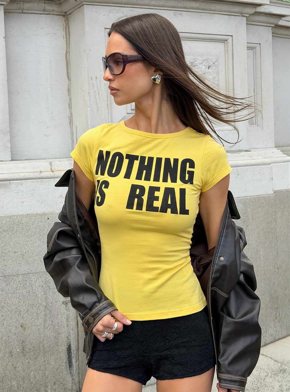 Nothing Is Real Graphic Top Yellow / Black