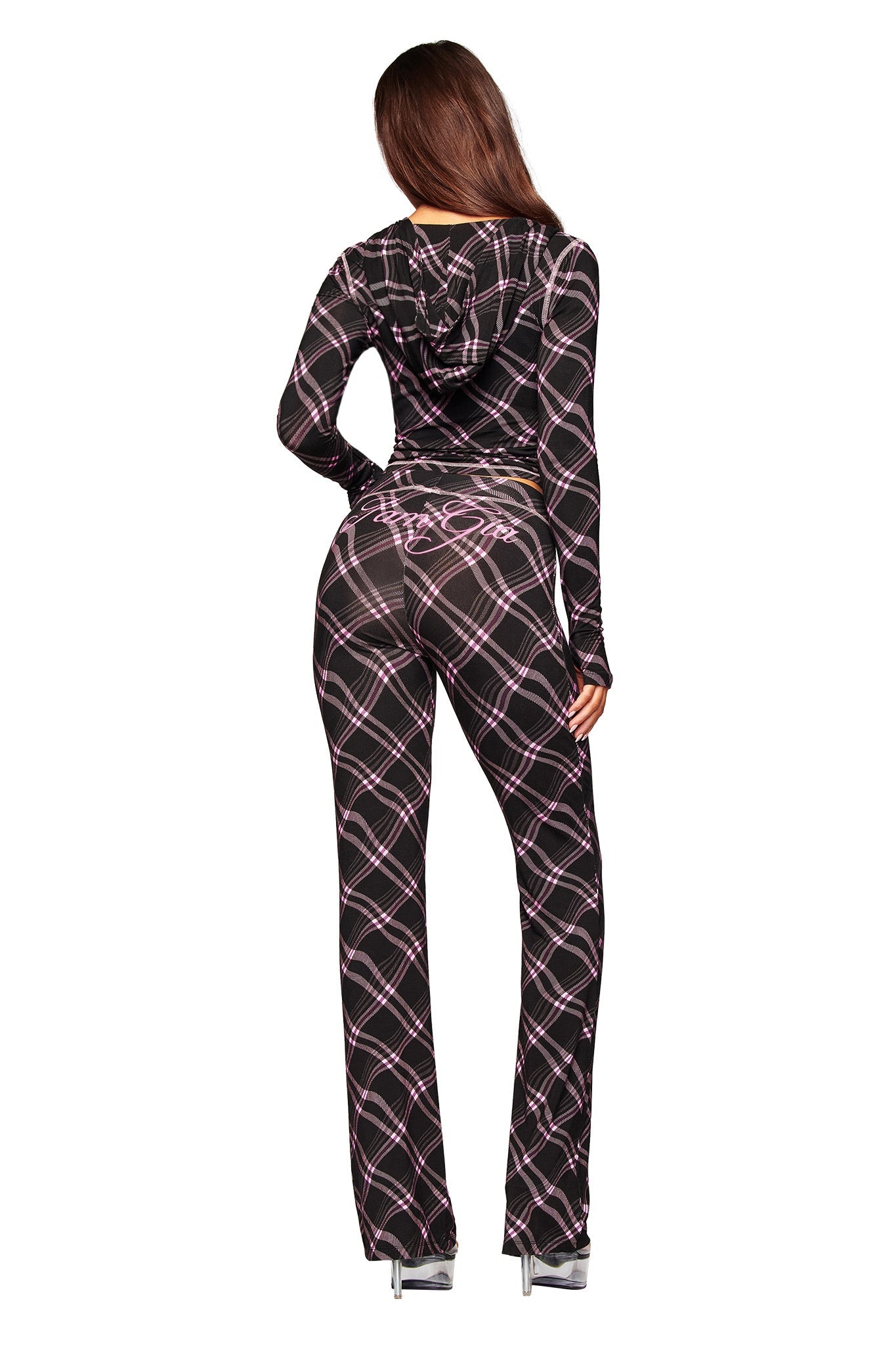 BLARE TRACKPANT - BLACK WARPED PLAID