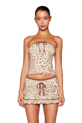 MICHELLE SKORT - NEUTRAL : LEOPARD LIMBO