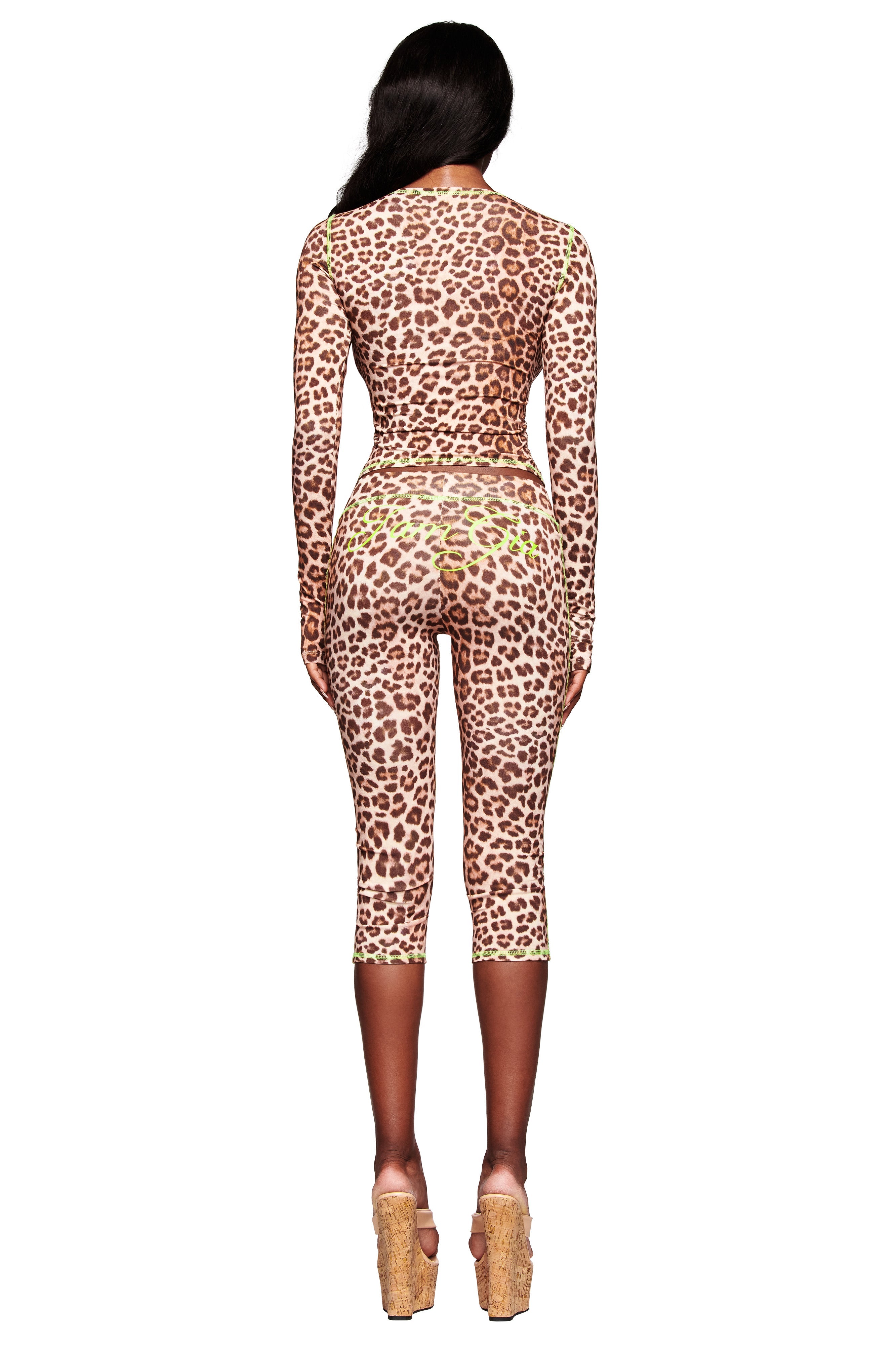 BLARE LONG SLEEVE TOP - LEOPARD