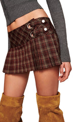 ROUX MINI SKORT - BURGUNDY PLAID