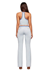 BLARE V-NECK TANK - TWO TONE POWDER BLUE