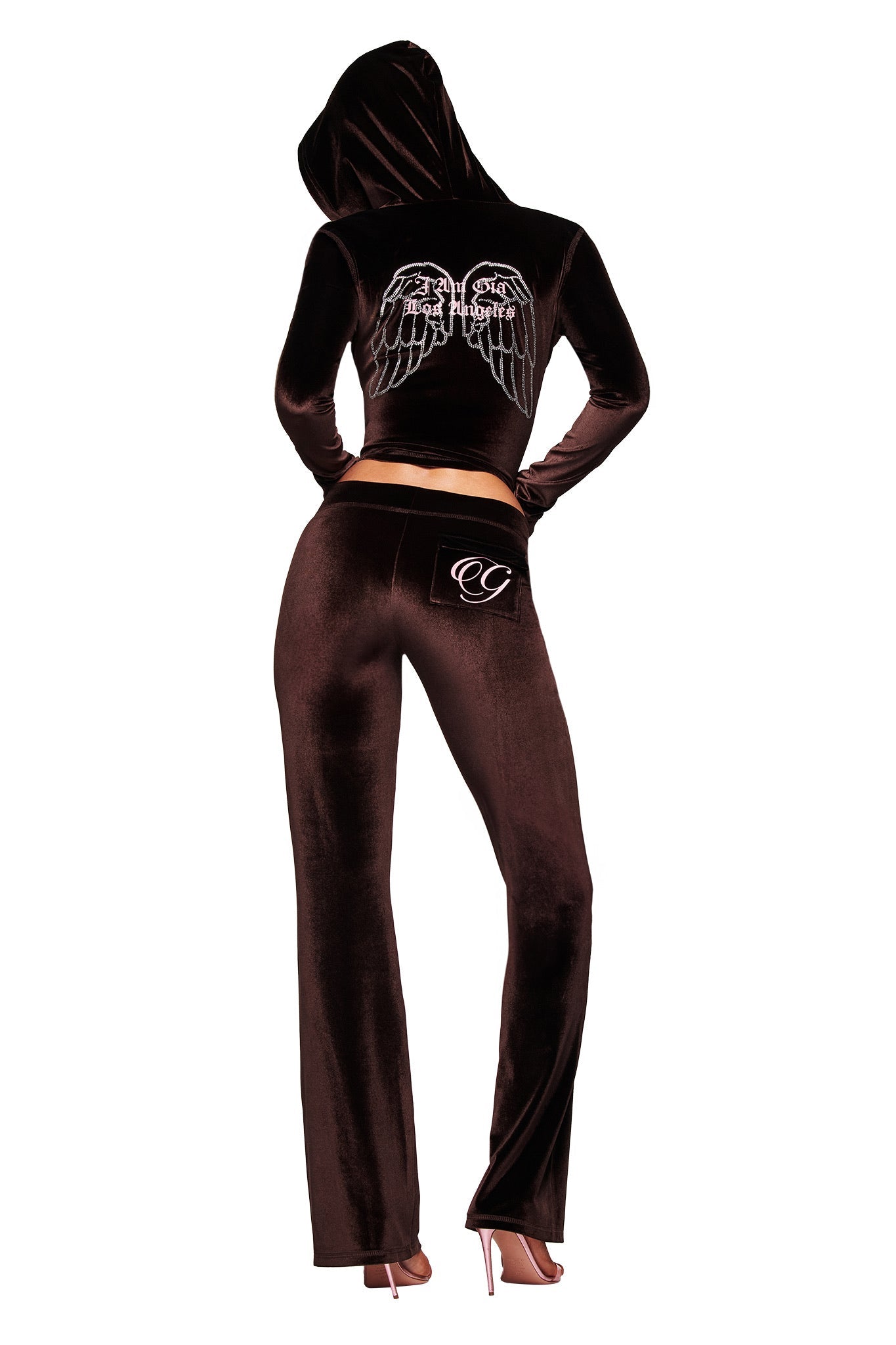BLARE VELOUR POCKET TRACKPANT - CHOCOLATE