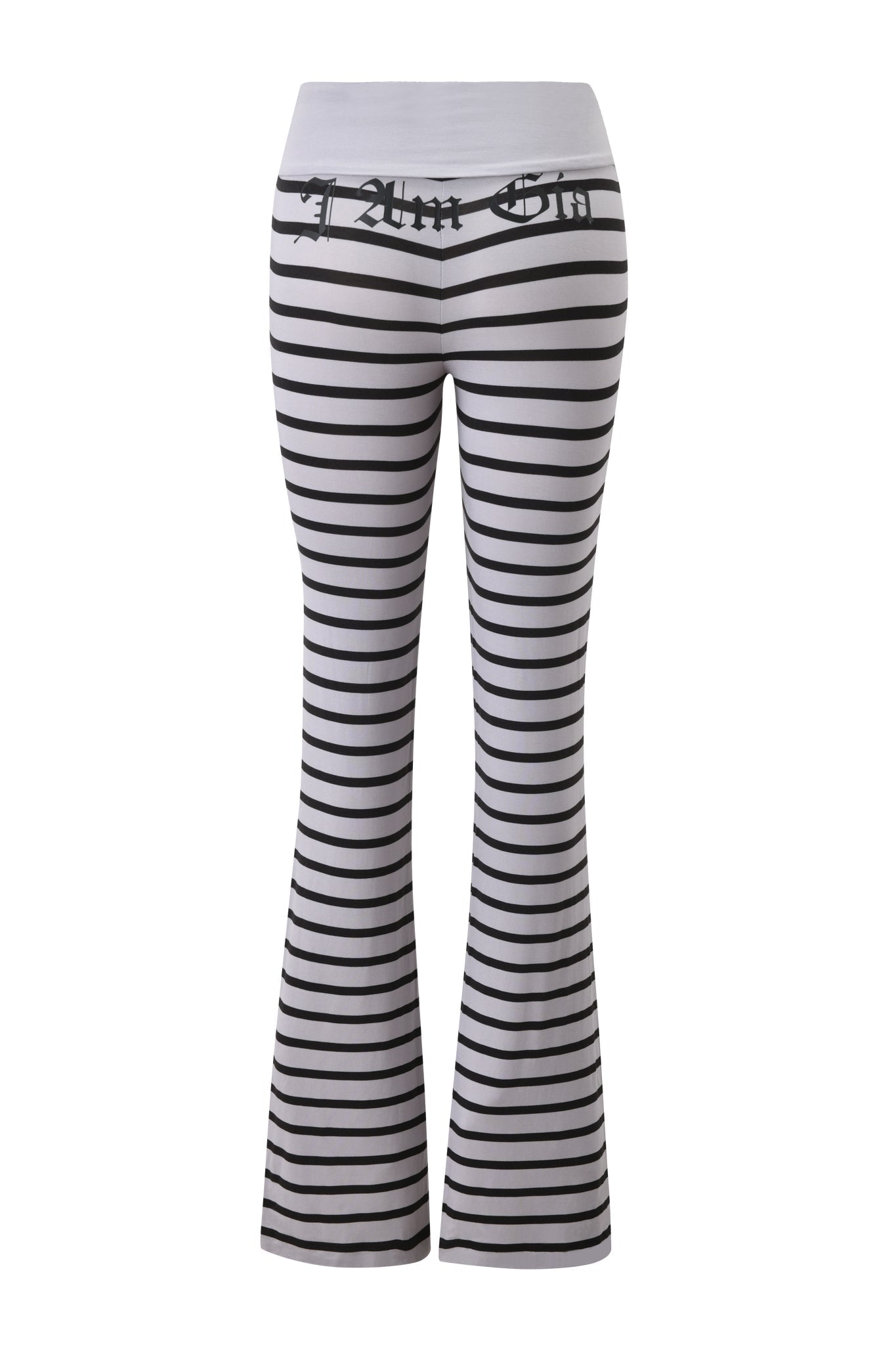 BLARE FOLDOVER TRACKPANT - GREY AND BLACK STRIPE