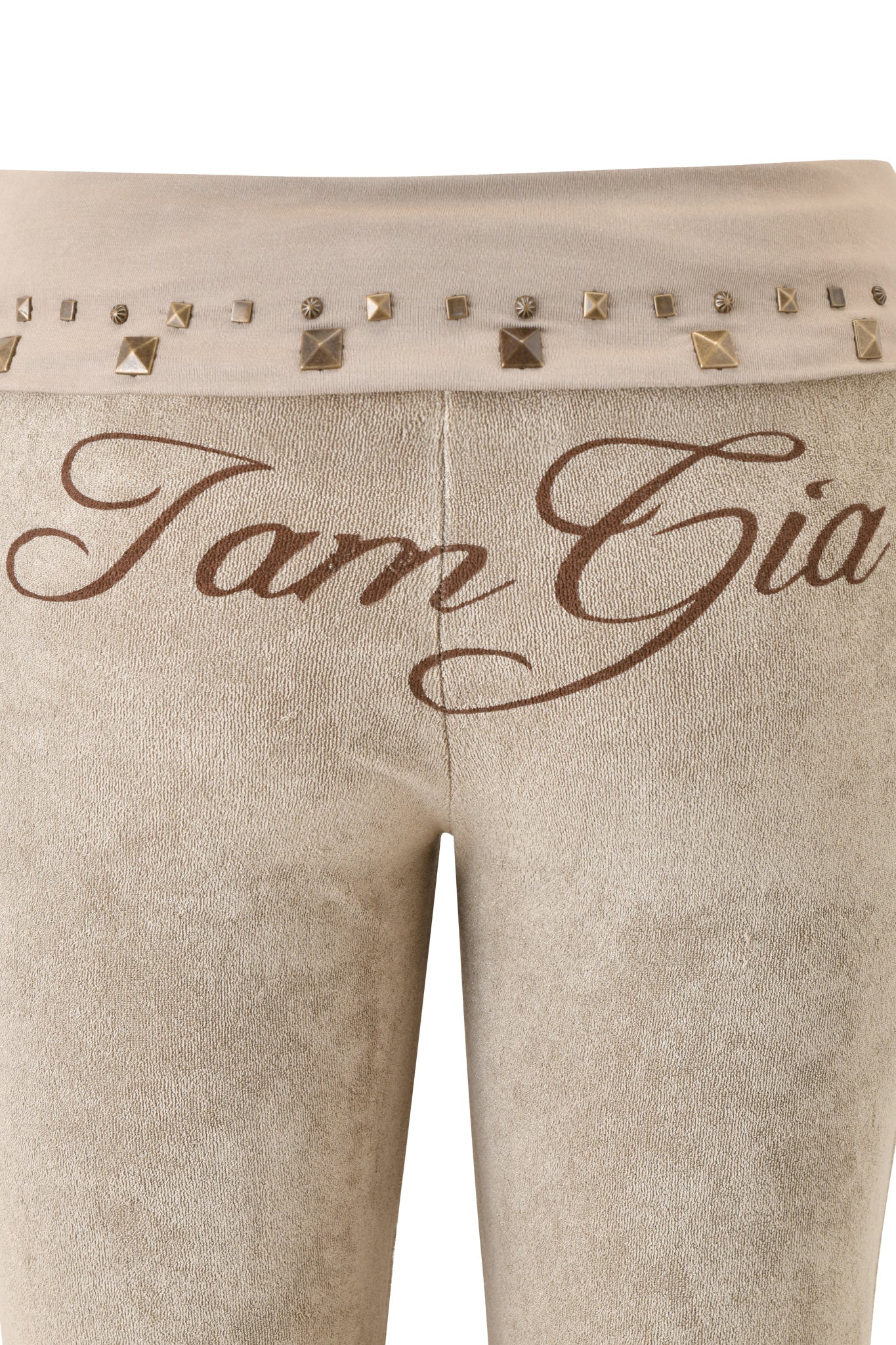 BLARE STUDDED TERRY PANT - STONE