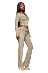 BLARE STUDDED TERRY PANT - STONE