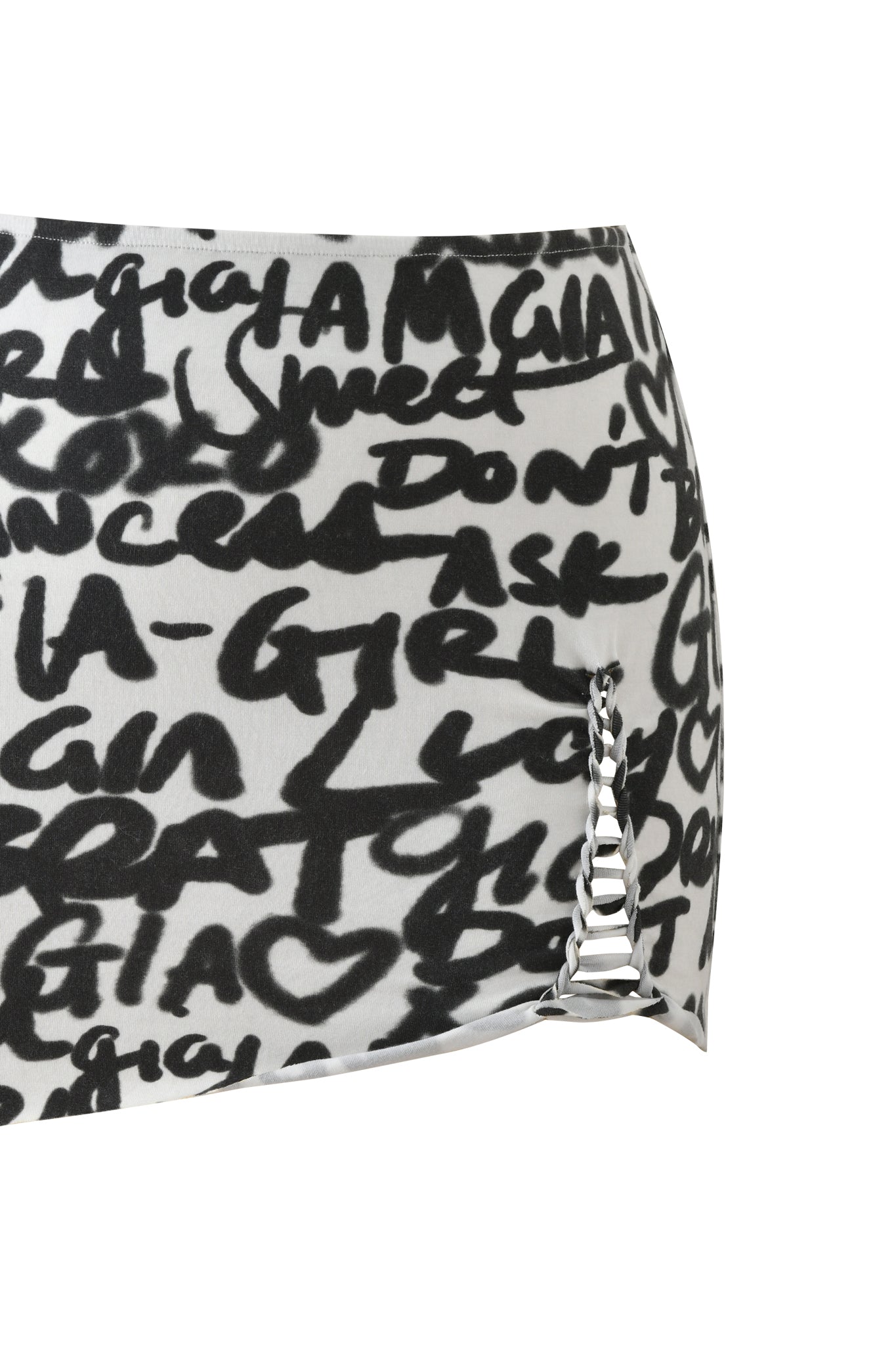HONEY MACRAME MINI SKIRT - WRITING ON THE WALL