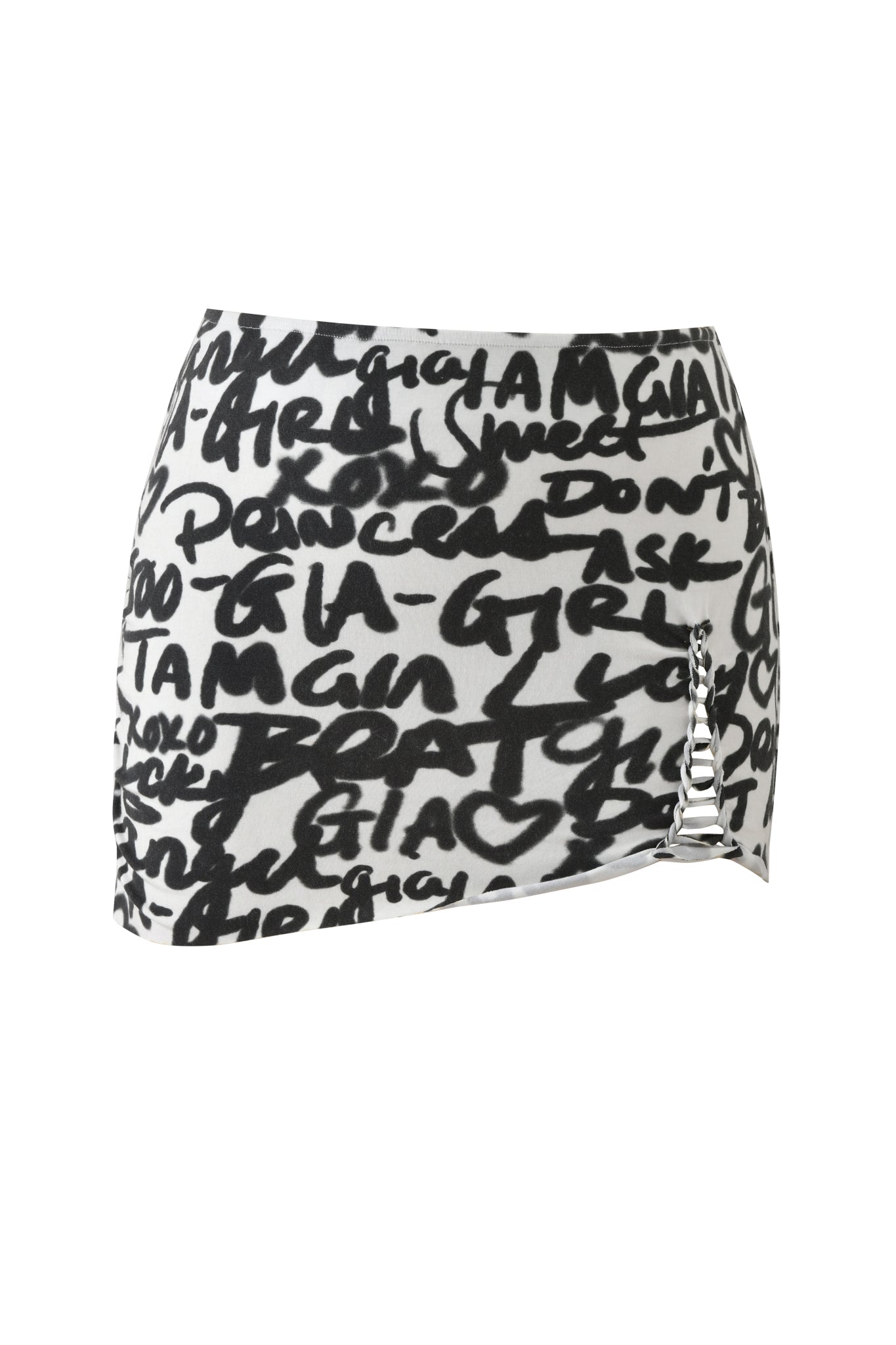 HONEY MACRAME MINI SKIRT - WRITING ON THE WALL