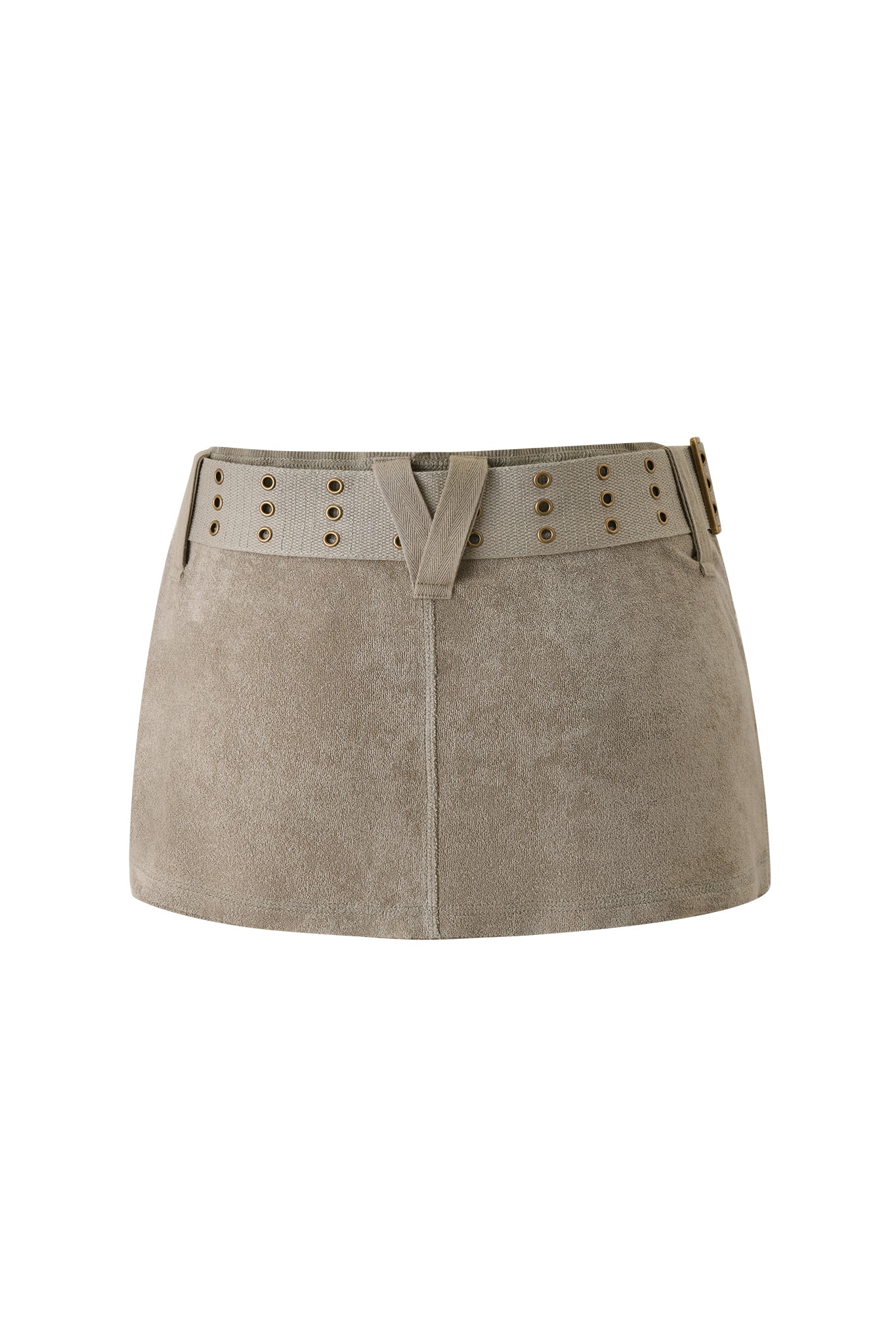 ISSHA TERRY MINI SKIRT - STONE