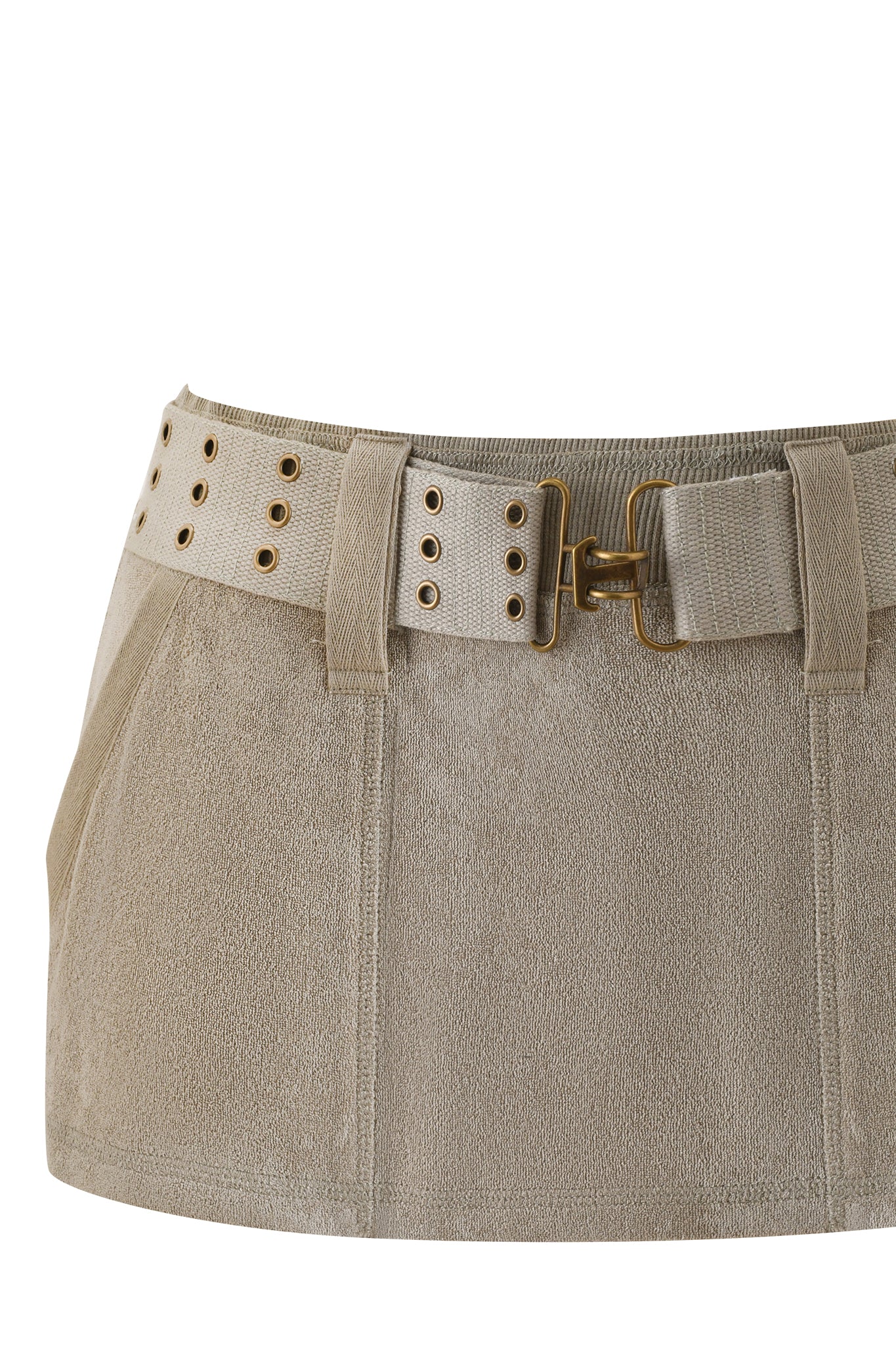 ISSHA TERRY MINI SKIRT - STONE
