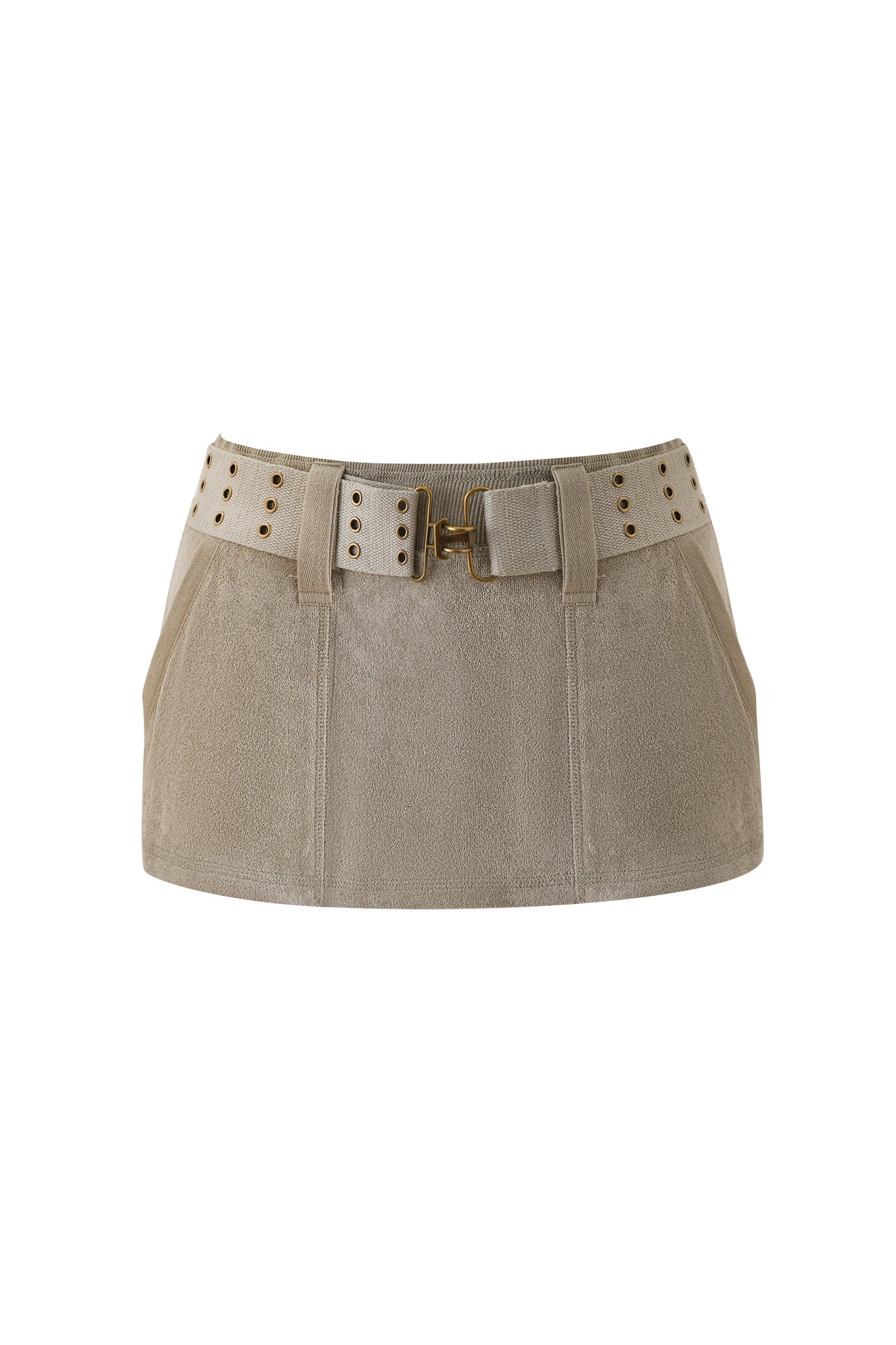 ISSHA TERRY MINI SKIRT - STONE