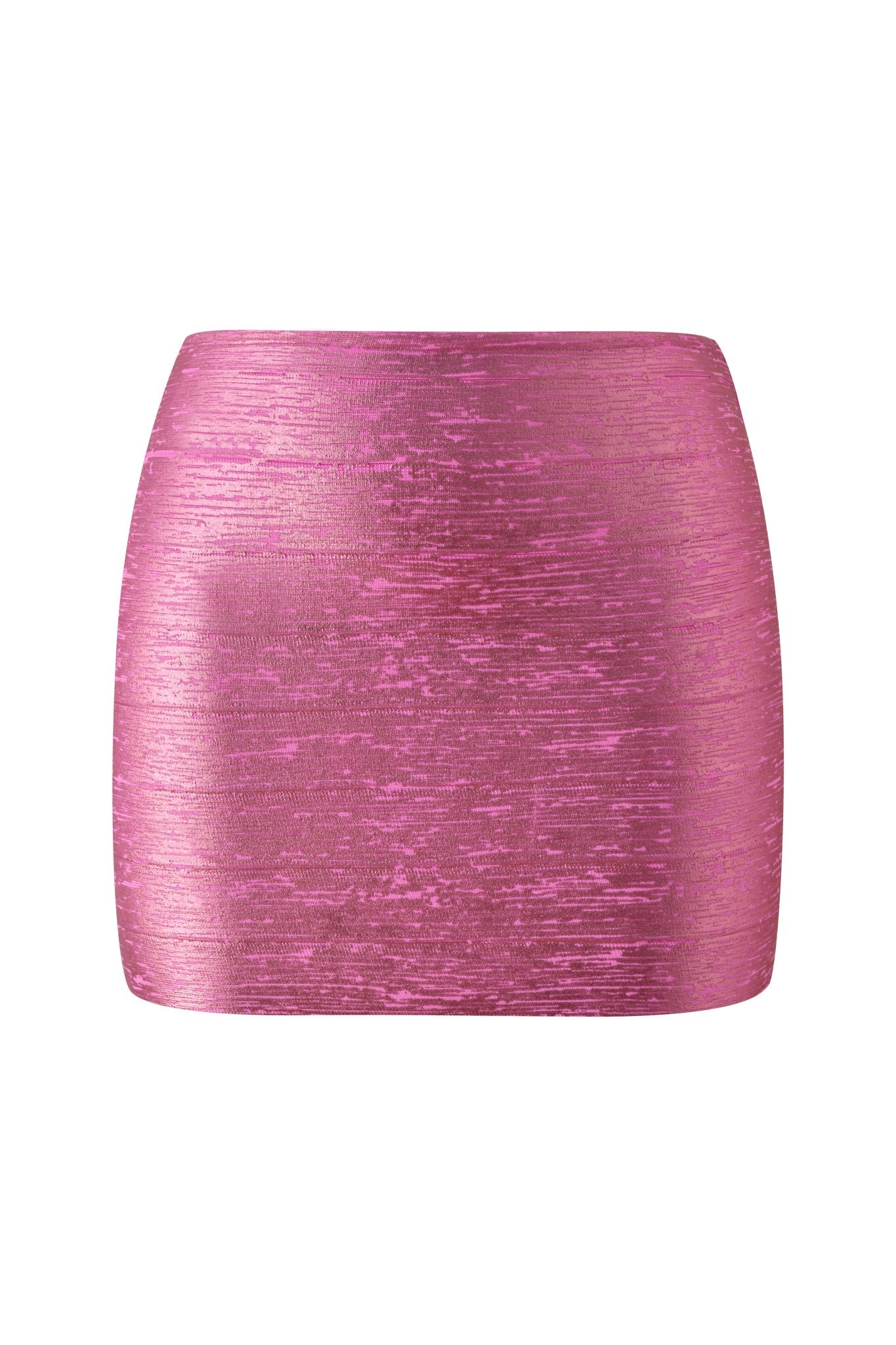 AIDEN PLATINUM BANDAGE MINI SKIRT - FUCHSIA