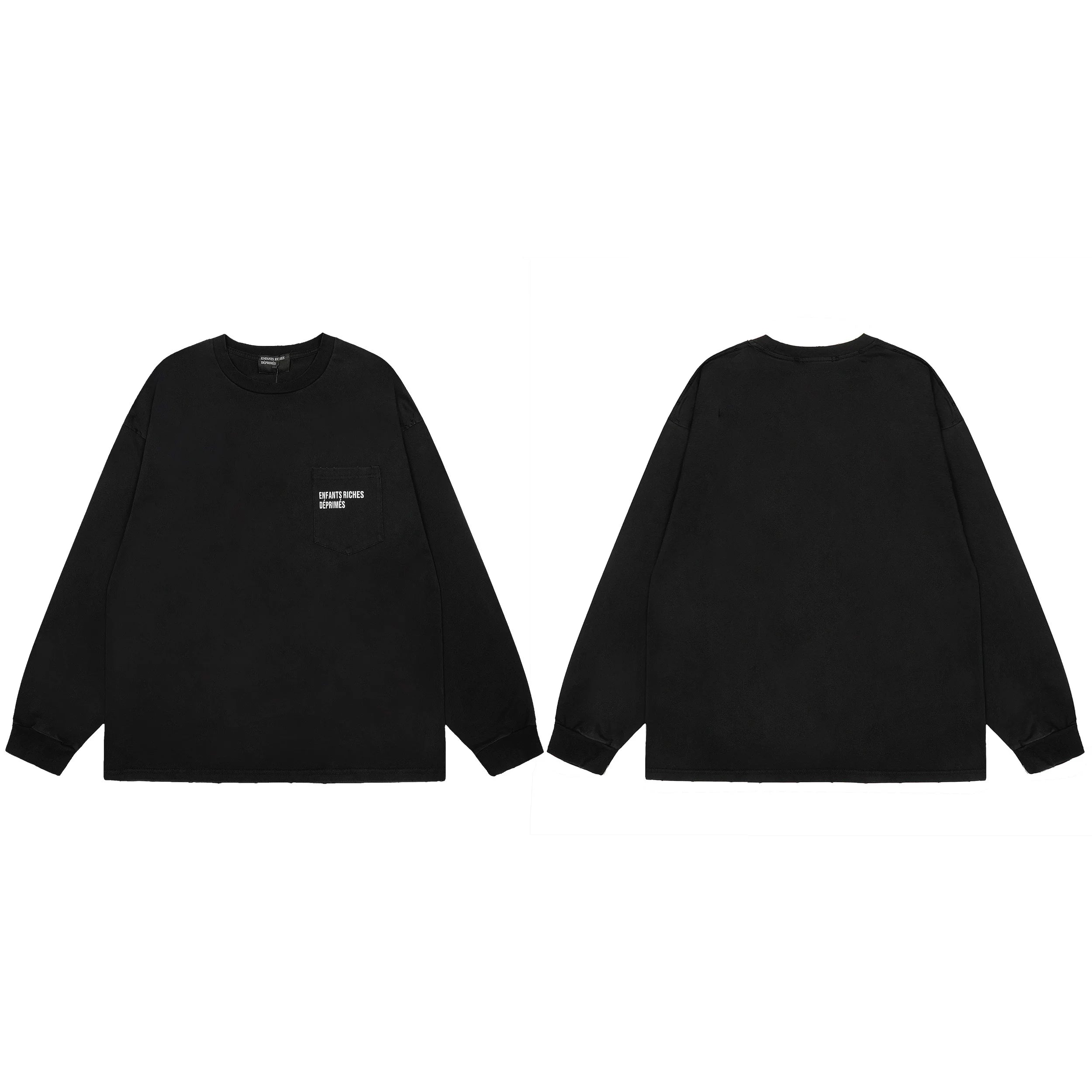 American ERD melancholy rich second-generation trendy brand cleanfit hem rolled edge long sleeved Vibe high street T-shirt couple style (9)