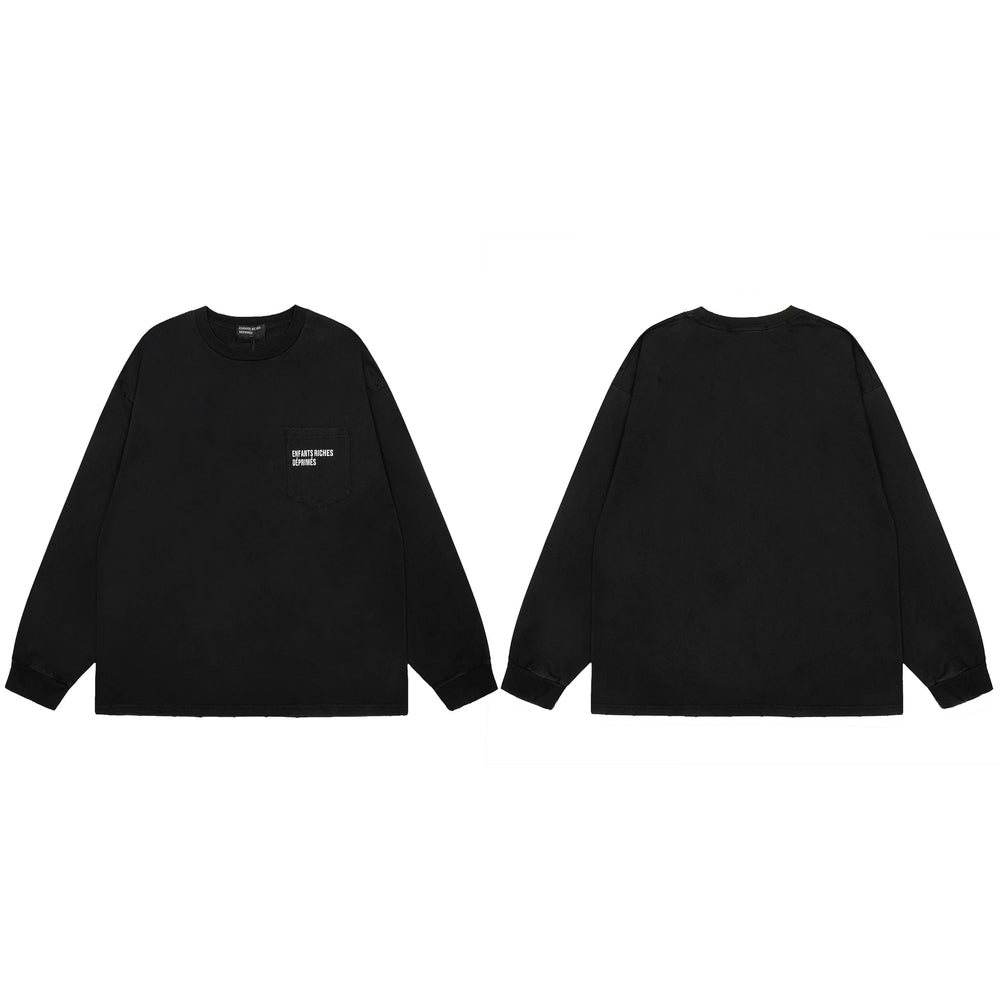 American ERD melancholy rich second-generation trendy brand cleanfit hem rolled edge long sleeved Vibe high street T-shirt couple style (9)