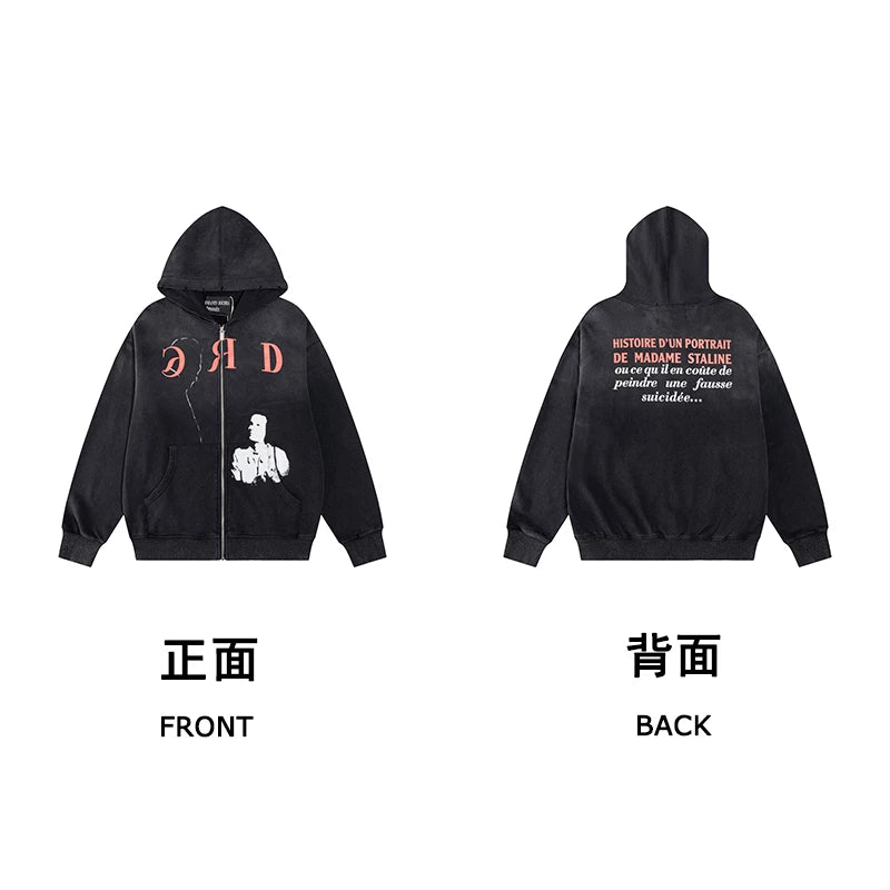 Erd hooded sweatshirt melancholic rich second-generation versatile loose hoodie trendy ins autumn/winter 2025 new European and American fashion brand (60)