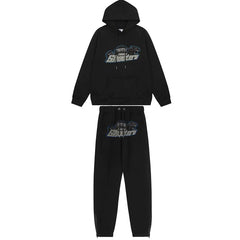 American tide trapstar blue gray tiger head gradient towel embroidered men's and female couple sweater trousers casual set (4)