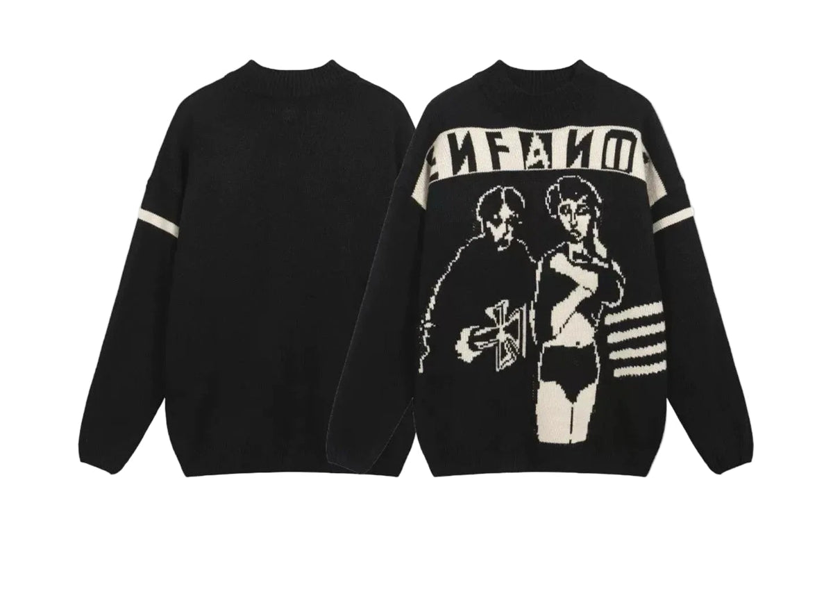 ERD's melancholic second-generation American niche cashmere blend jacket, knitted sweater, round neck men's and women's fashion (10)