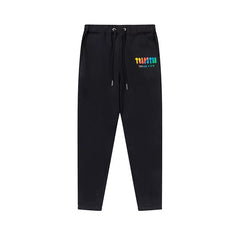 Trapstar autumn and winter casual sports suit hooded sweatshirt pants pullover simple letter drawstring top pants (4)