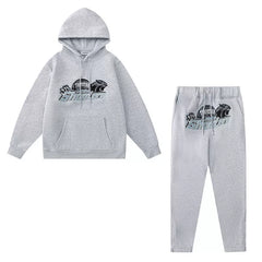 American tide trapstar blue gray tiger head gradient towel embroidered men's and female couple sweater trousers casual set (9)