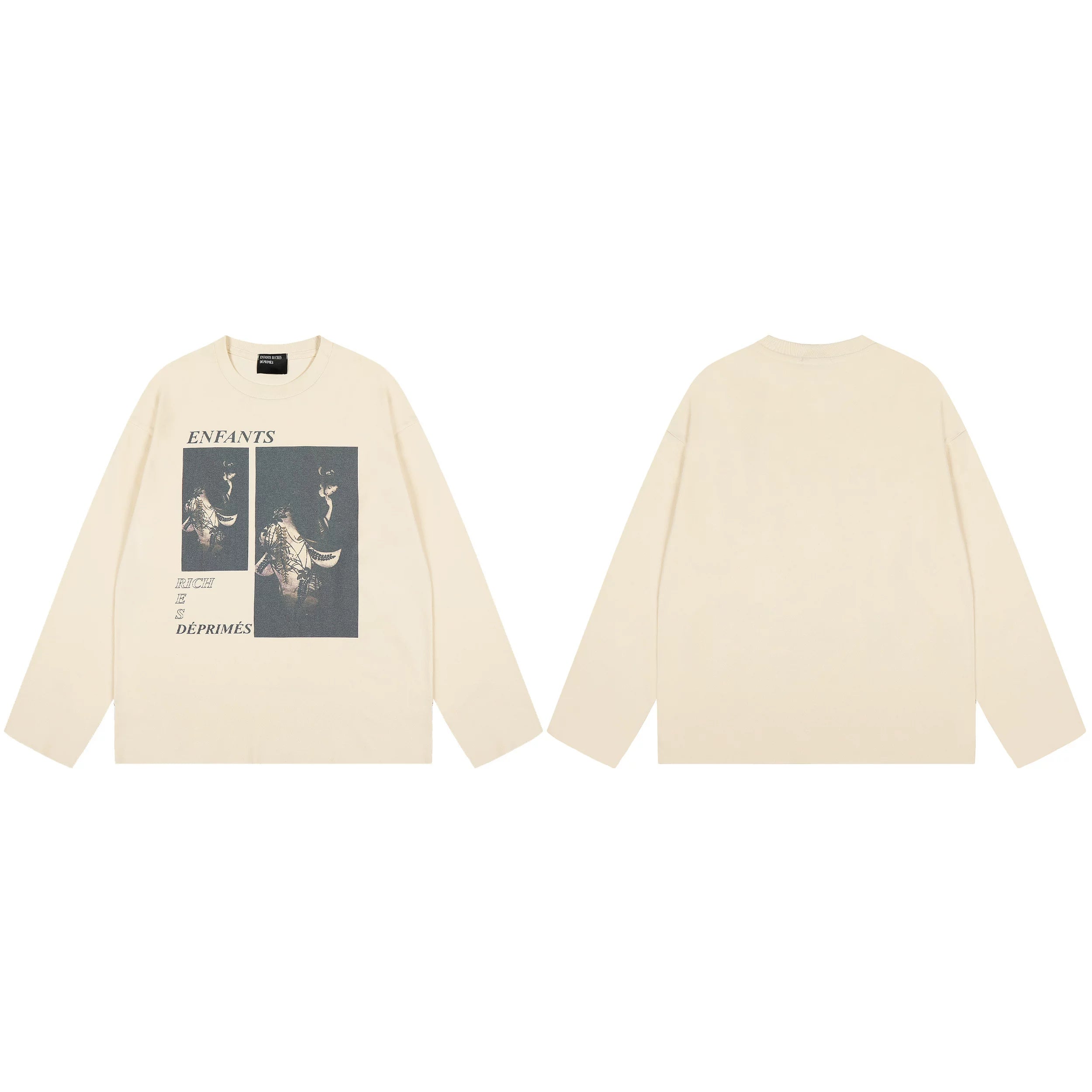 American ERD melancholy rich second-generation trendy brand cleanfit hem rolled edge long sleeved Vibe high street T-shirt couple style (18)