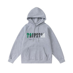 Trapstar niche trendy brand sweatshirt trousers sports leisure suit men and women couple autumn and winter plus velvet letter embroidery (24)