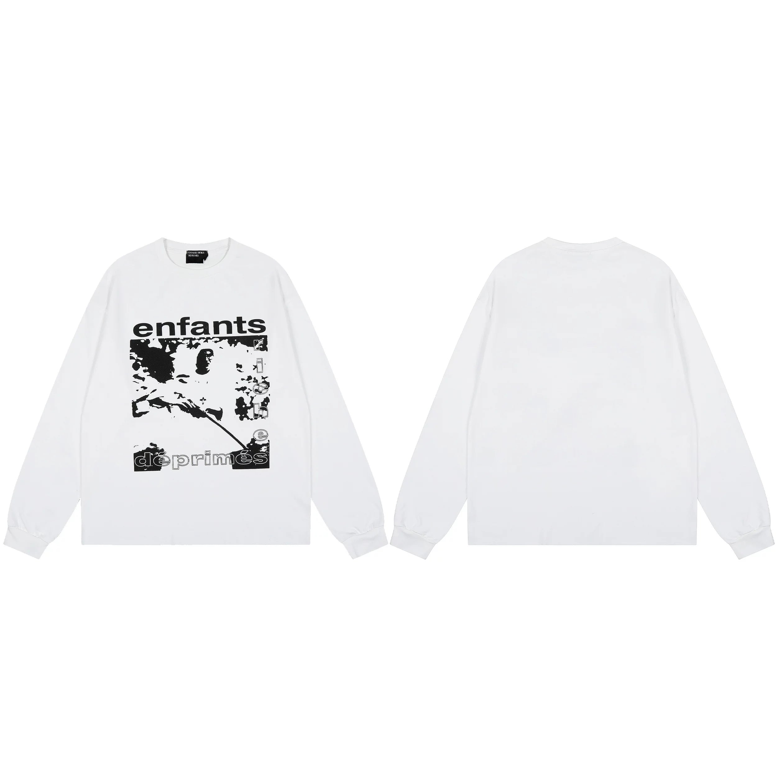American ERD melancholy rich second-generation trendy brand cleanfit hem rolled edge long sleeved Vibe high street T-shirt couple style (15)