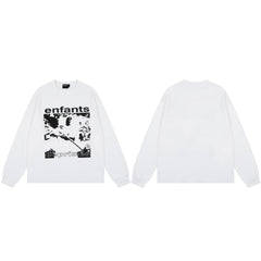 American ERD melancholy rich second-generation trendy brand cleanfit hem rolled edge long sleeved Vibe high street T-shirt couple style (15)