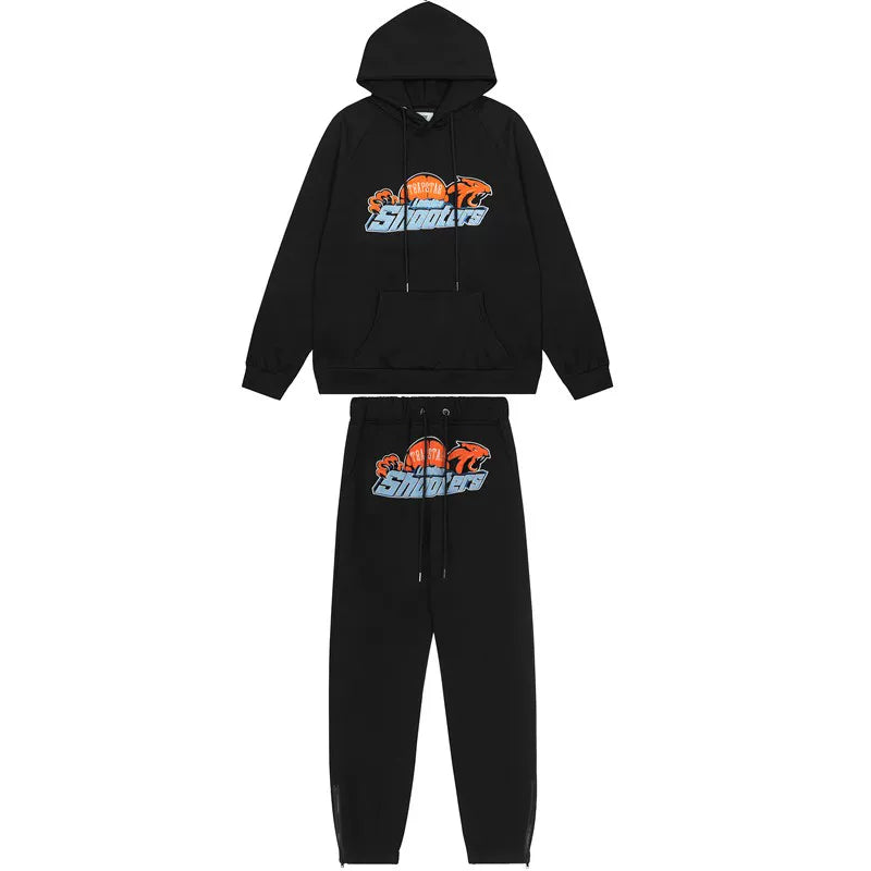 American tide trapstar blue gray tiger head gradient towel embroidered men's and female couple sweater trousers casual set (6)